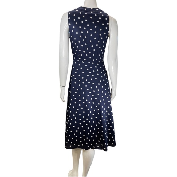 Boden Josephine Dress, Navy with white polka dots - Picture 3 of 7